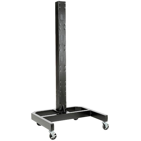 Global Industrial 78inH Mobile Post with Caster Base & Power Outlets, Black 239200BKE